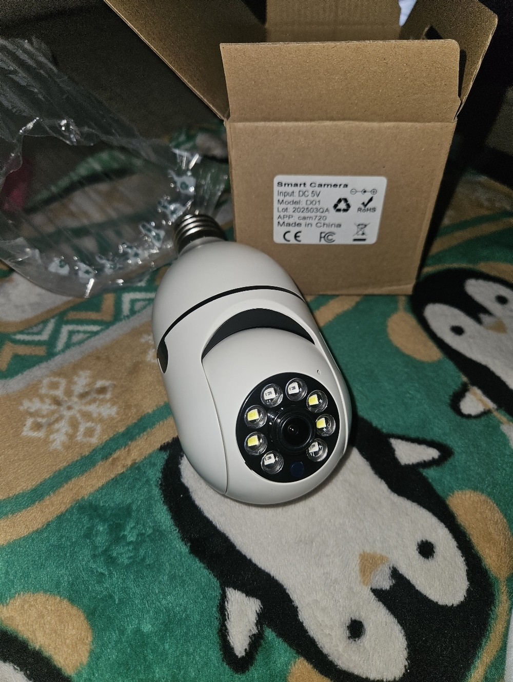 Security Bulb Camera in White